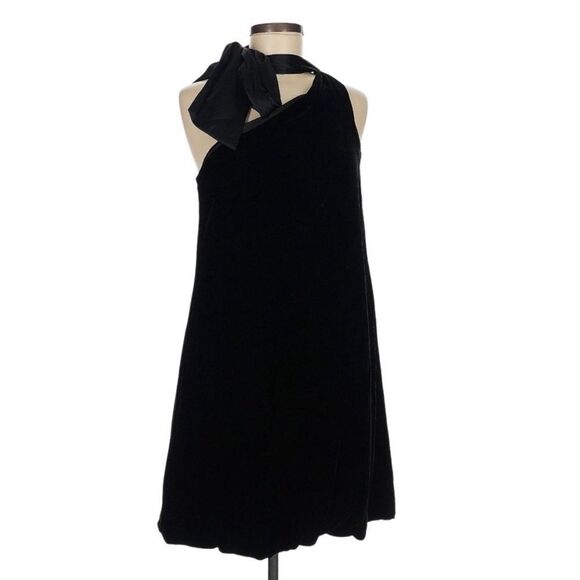 Diane Von Furstenberg Dress Silk Blend Hermione Neck Black 10 - Picture 1 of 8